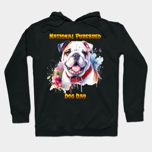 Majestic Bulldog Dog With Red Collar Hoodie by coollooks